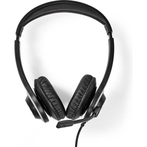 Nedis PC-Headset - On-Ear - Stereo - USB Type-A / USB Type-C - Inklapbare Microfoon - Zwart