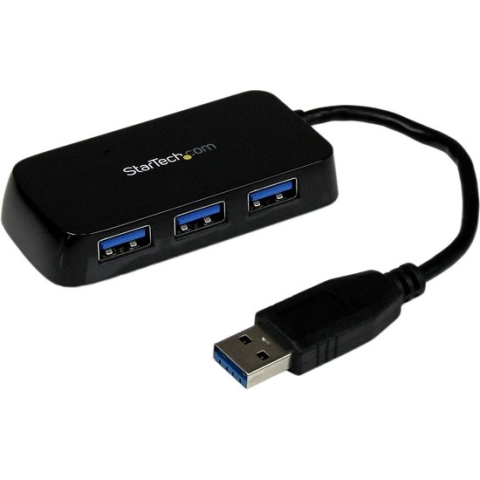 Startech Draagbare 4-poorts SuperSpeed USB 3.0 hub – zwart