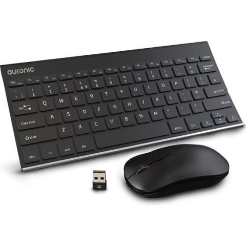 Auronic Draadloos Toetsenbord en Muis - QWERTY - Zwart