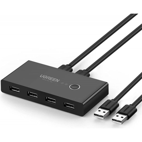 UGREEN - USB 2.0 sharing switch met 4 poorten - zwart