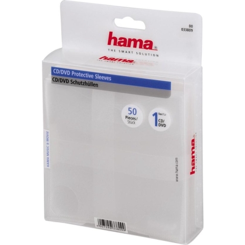 Hama CD/DVD sleeves 50-pack transparant