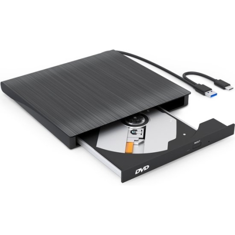Strex Externe DVD Speler en Brander - CD/DVD - Plug & Play - USB 3.0 DVD Speler - Geschikt voor Windows, Mac en Linux - Optical Drive