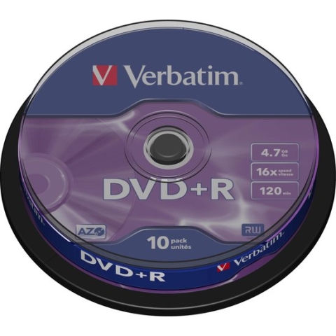 Verbatim 43498 DVD+R Matt Silver Schijven - 10 Stuks / Spindel