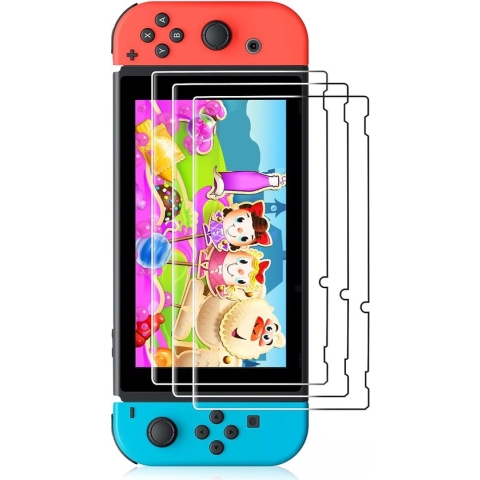 Podec - 3x Screenprotector geschikt voor Nintendo Switch - Tempered Glass Screen Cover