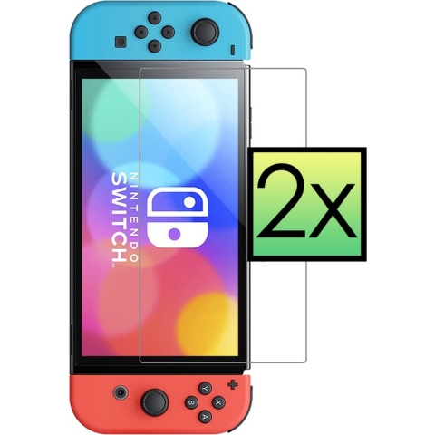 Screenprotector Geschikt Voor Nintendo Switch OLED Bescherm Glas Screen Protector - 2x