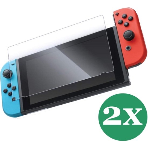 Screenprotector geschikt voor Nintendo Switch Glas - 2x Accessoires Beschermglas Screen Protector