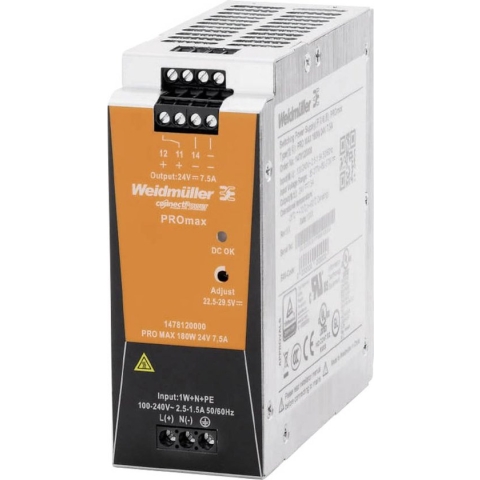 Weidmüller PRO MAX 240W 24V 10A DIN-rail netvoeding 24 V/DC 10 A 240 W