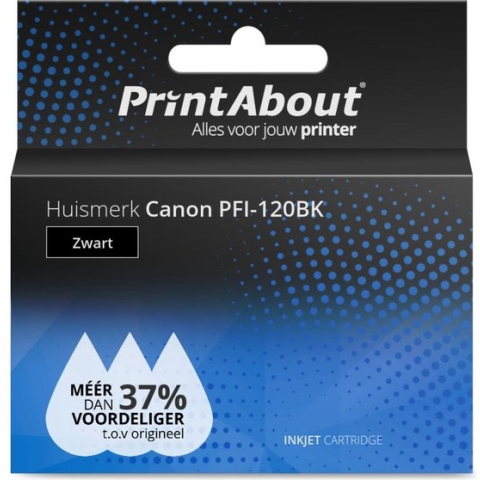PrintAbout huismerk Inktcartridge PFI-120BK Zwart geschikt voor Canon