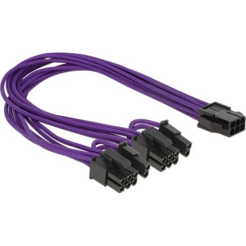 Premium PCIe 6-pins (v) - 2x PCIe 8-pins (6+2) (m) voedingskabel - 0,30 meter