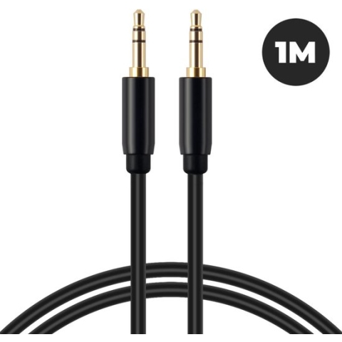 WISEQ AUDIOJACK / AUX kabel 3.5 mm stereokabel | audiokabel | 1 meter zwart