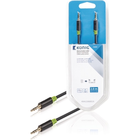 Stereo audio cable 3.5 mm male - male 2.00 m grey