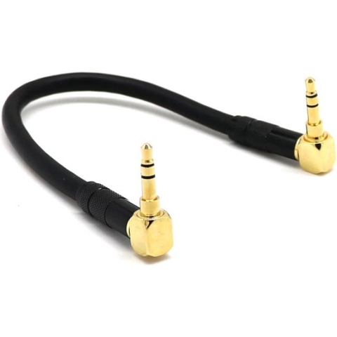 DrPhone AUX20 Audio kabel - 90 Graden - 0,2 Meter - Aux 3.5mm Jack - MP3 / 4 - Zwart
