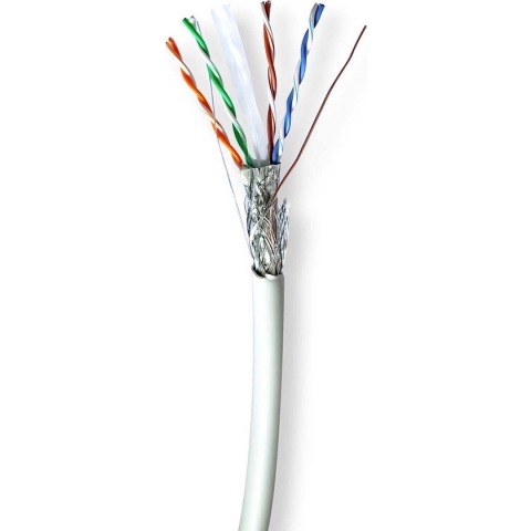 Nedis Netwerk Kabel Rol - CAT6 - Solid - S/FTP - Koper - 100.0 m - Binnenshuis - Rond - LSZH - Grijs - Gift Box