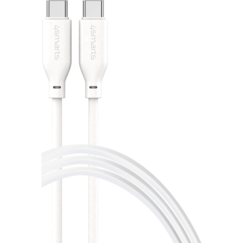 4smarts 60W USB-C naar USB-C Snellaad Kabel Siliconen 1.5M Wit