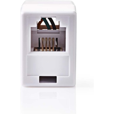 Nedis Telecom-Wandcontactdoos - Type Aansluiting: RJ11 - RJ11 Female - RJ11 Female - Recht - ABS - Wit
