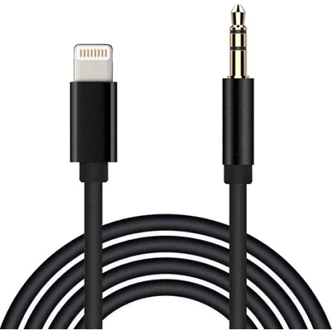 Aux Kabel iPhone - Gevlochten - Zwart