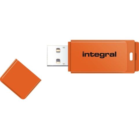 Integral Memory stick 64GB Neon Orange USB Flash Drive USB 2.0 INFD64GBNEONOR