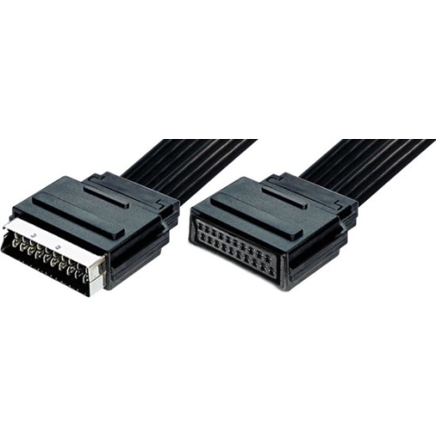 21-pins Scart verlengkabel - plat / zwart - 0,20 meter