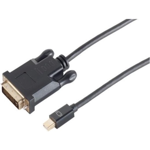 Mini DisplayPort 1.2 naar DVI kabel (4K 30 Hz) / zwart - 3 meter