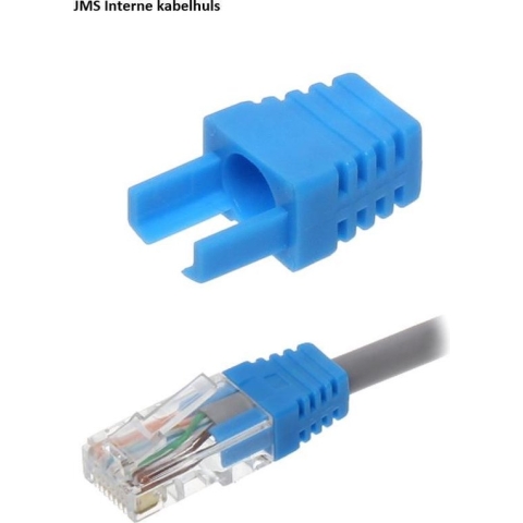 JMS Interne Kabel Huls Blauw- RJ45 Boot - Cable Boot - Tule Voor RJ45 Connector (10 stuks)