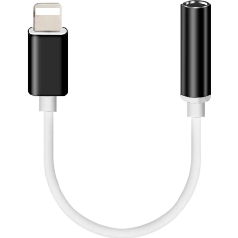 Xtabarya lightning naar Jack Adapter (3.5mm) female kabel - 12 cm - Zwart