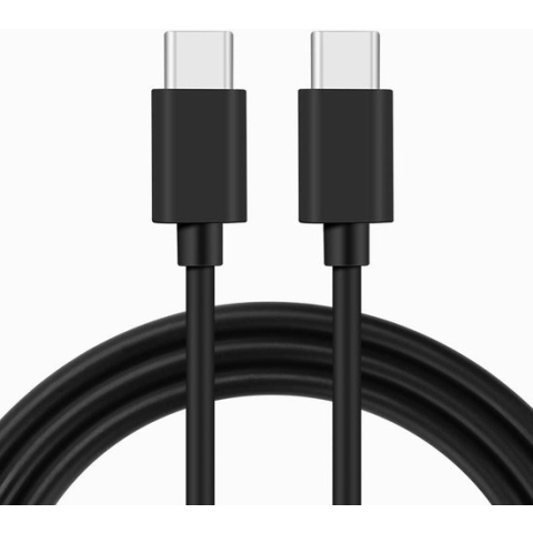 NÖRDIC USBC-311 USB-C naar USB-C kabel - USB 2.0 - 2,4A - 480Mbps - 12W - 1m - Zwart