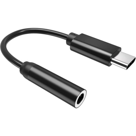USB C naar jack - C naar 3.5mm - USB audio adapter - Jack adapter- Zwart - 0.10 meter - Allteq