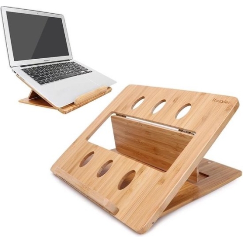Laptop standaard - Bamboe - Opvouwbaar - Verstelbaar