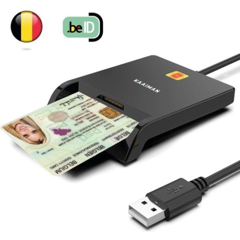 Kaaiman® ID Kaartlezer – eID Kaartlezer België – eID Kaartlezer – EID Kaartlezer identiteitskaart – Identiteitskaartlezer – ID Reader – Windows/Mac/Linux - Plug&Play - Universeel