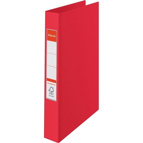 Esselte Vivida 4-Rings Ringband voor 190 A4 Vel - Rugbreedte van 25 mm - Rood