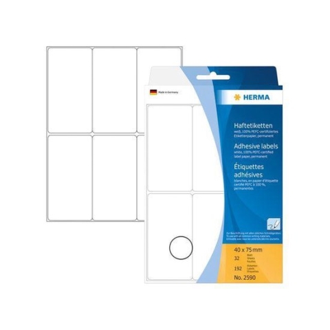 HERMA Vielzwecketiketten wit 40x75 mm Papier mat 192 St.