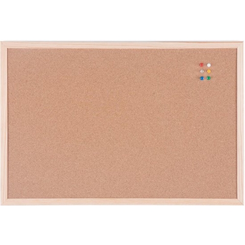 Bi-Office kurkbord met houten kader, ft 40 x 60 cm