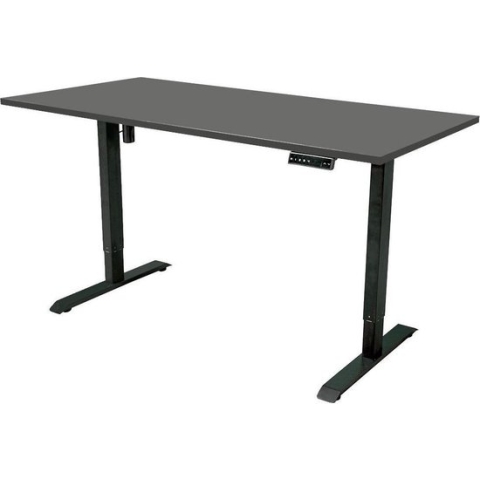 IVOL Elektrisch verstelbaar bureau 180x80 cm Single motor - Zwart met Antraciet