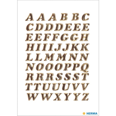 Huismerk Herma 4192 Etiket met letters A-Z 8mm Goud