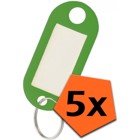 Sleutelhanger Bagagelabel Gekleurde Sleutellabels Sleutelhangers Naamlabel Groen - 5x