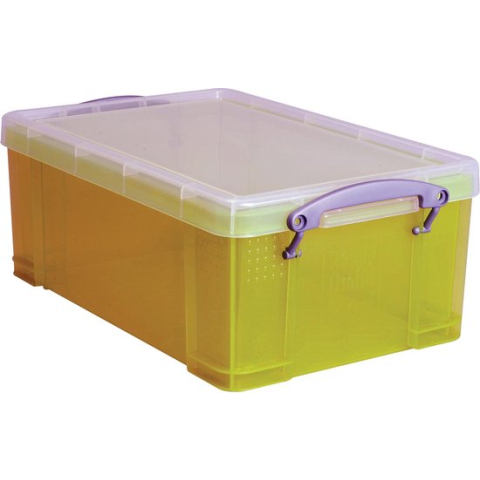 Really Useful Box 9 liter transparant geel
