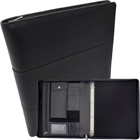 Leren Schrijfmap - Conferentiemap - Documentenmap A4 - Tablethoes & Laptopsleeve - Uitneembare Ringband