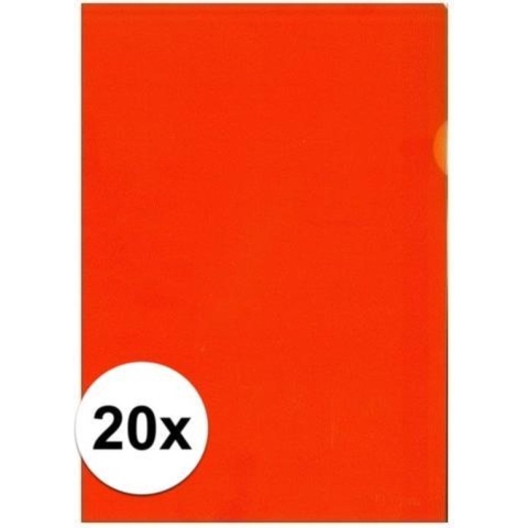 20x Insteekmap oranje A4 formaat 21 x 30 cm - Kantoorartikelen