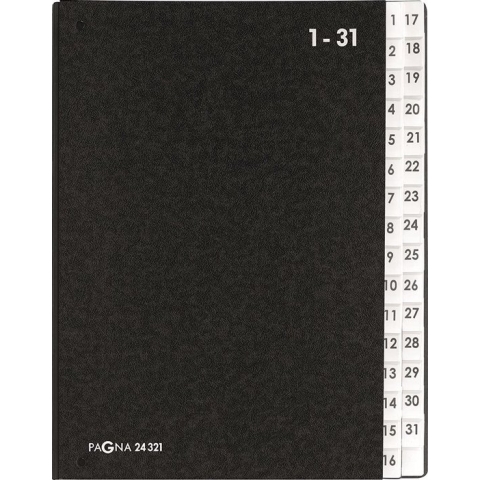 PAGNA Pultordner Classic 32 FŠcher 1-31 schwarz