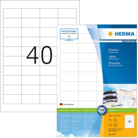 HERMA 4474 Wit Zelfklevend printerlabel printeretiket