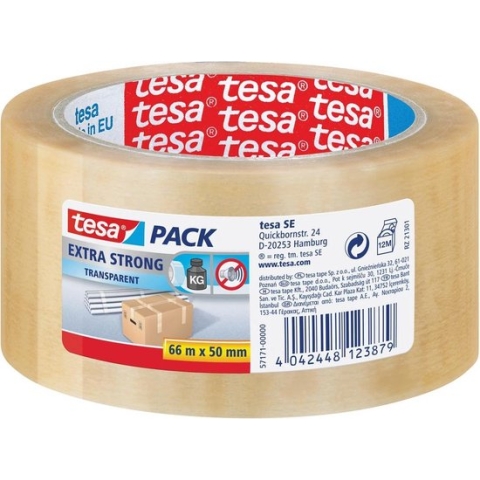 Verpakkingstape tesa 57171 50 mm x 66 m pvc tr