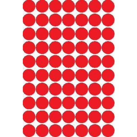 Apli ronde etiketten in etui diameter 19 mm, rood, 560 stuks, 70 per blad
