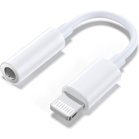 DW4Trading Lightning naar 3,5mm Hoofdtelefoonaansluiting Adapter - Geschikt Voor Iphone, Ipad - Wit