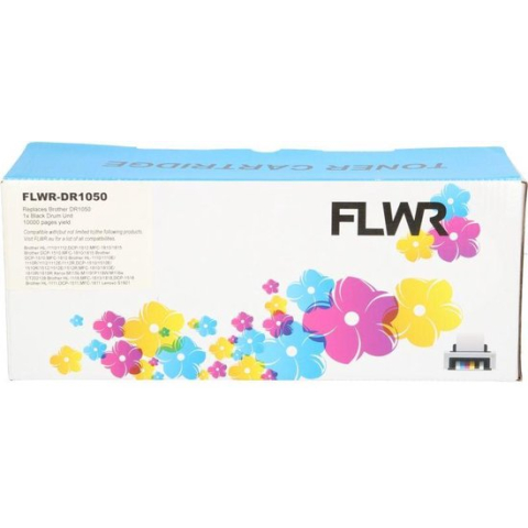 FLWR - Drumcartridge / DR-1050 / Zwart - Geschikt voor Brother