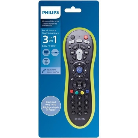 PHILIPS - Universele Afstandsbediening - SRP3013/10 - 3-in-1 - Leer Functie - Ruime IR-Code Bibliotheek - Smart TV