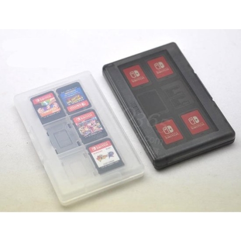 24 Slots Plastic Game Kaarten Houder voor Nintendo Switch Doorschijnend Zwart