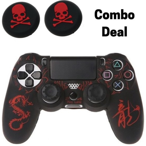 KELERINO Controller Silicone Hoes - Dragon Red laser - Geschikt voor PS4