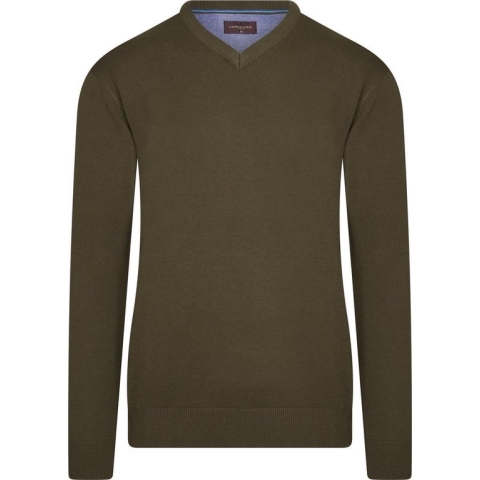 Cappuccino Italia - Heren Sweaters Pullover Army - Groen - Maat XL