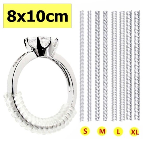 Fako Bijoux® - Ringverkleiner Set - Ring Verkleiner - 8 Stuks Van 10cm - Transparant