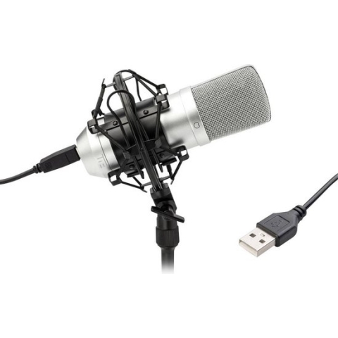Tie Studio Condenser Mic WH USB-studiomicrofoon Kabelgebonden Incl. shockmount, Incl. kabel